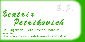 beatrix petrikovich business card